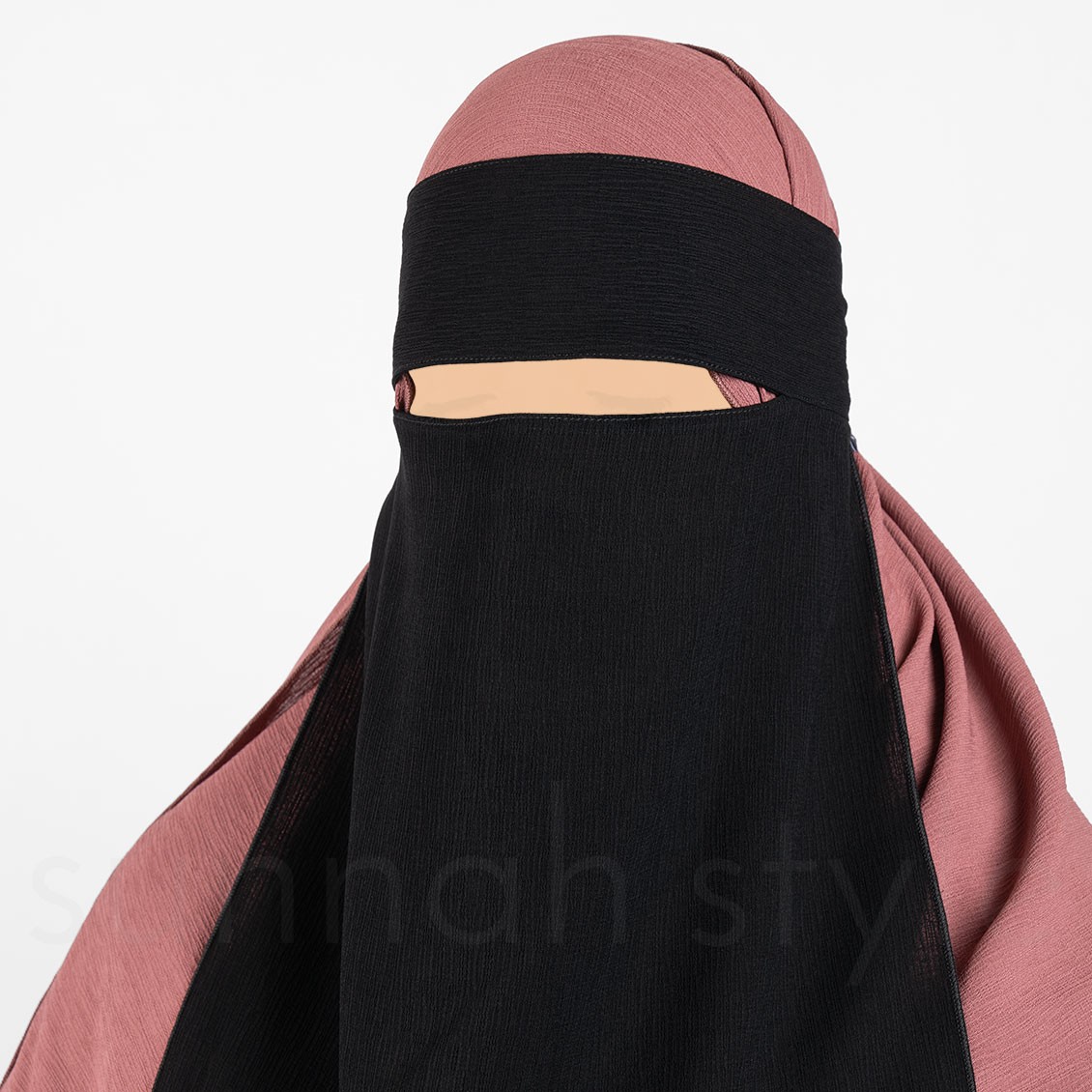 Sunnah Style Brushed One Layer Niqab Black